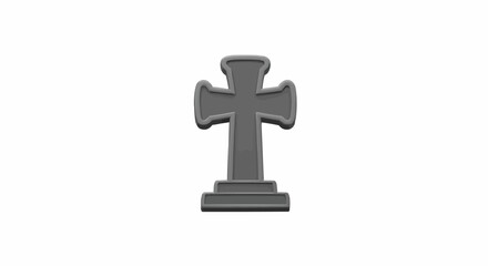 An ornate stone cross against a simple background, representing faith, spirituality, and remembrance. The cross has a classic design