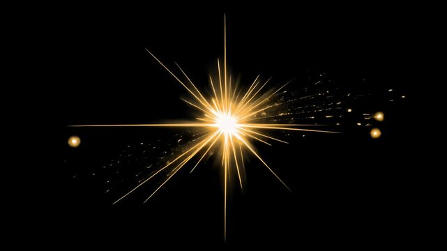 Radiant spark ignites dark canvas animated overlay, transparent 4K video, alpha channel, ProRes 4444