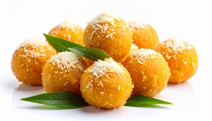 Laddu dessert food isolated on white background 