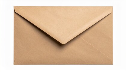 Large A4 blank brown envelope isolated on white background