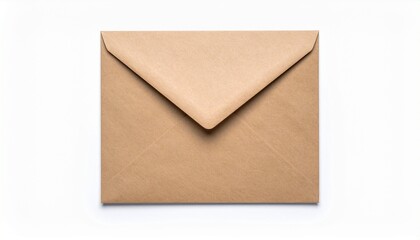 Large A4 blank brown envelope isolated on white background