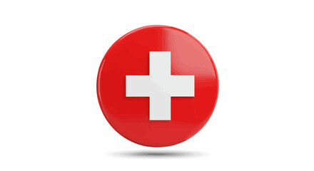 Obraz premium The emblem of a plus sign in white, set against a red circular background. This design is easily recognizable and commonly used in the medical field.