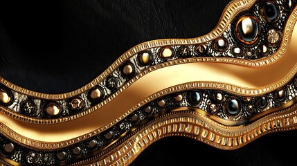 Ornate gold and black wavy border