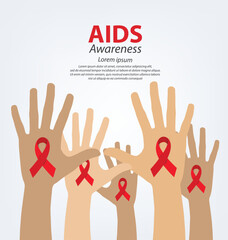 Obraz premium Aids Awareness. World Aids Day concept. Vector illustration.