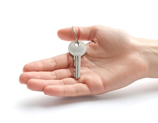 Hands holding a small light colored object