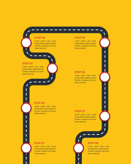 Vertical Infographic of Roadmap with 8 Step Process
