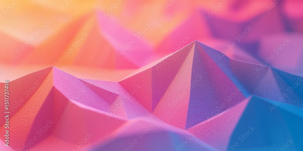 Aufkleber abstract polygonal landscape with vibrant gradient and subtle textured details