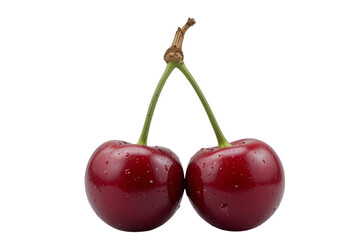two cherries isolated on white background
