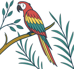 vector illustration of a parrot