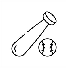 Baseball Bat vector icon stock illustration 