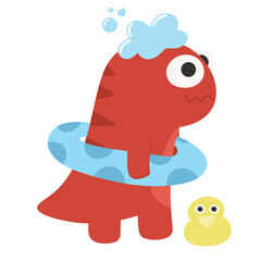 illustration of a red dinosaur