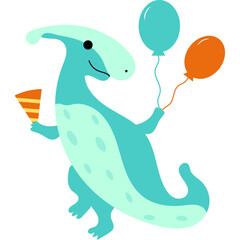 Cute Birthday Dinosaurus Illustration