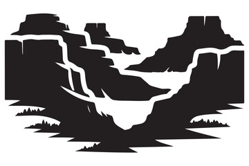 Grand Canyon Silhouette Striking Landscape Illustration Vector Design
