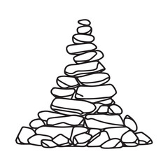 Stacked Stones Illustration Silhouette for Zen Balance and Meditation