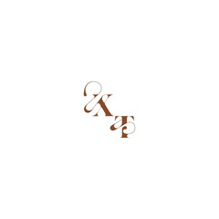 XT letter wedding logo concept elegant curve monogram bold and hairline initial
