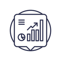 Graph and chart icon symbolizing data analysis and growth in marketing insights.