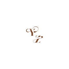 YZ letter wedding logo concept elegant curve monogram bold and hairline initial