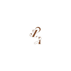 ZI letter wedding logo concept elegant curve monogram bold and hairline initial