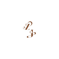 ZJ letter wedding logo concept elegant curve monogram bold and hairline initial