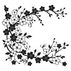 Elegant Floral Cherry Blossom Branch Illustration Vector Graphic Design