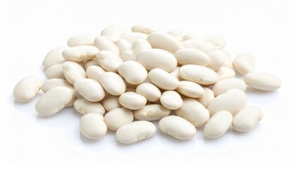 Navy beans isolated on white background 