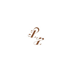ZZ letter wedding logo concept elegant curve monogram bold and hairline initial