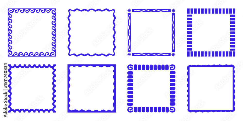 Leinwandbilder vector set of hand drawn cut out style frames and borders - abstract design elements for decoration 