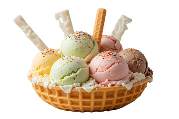 ice cream in a basket