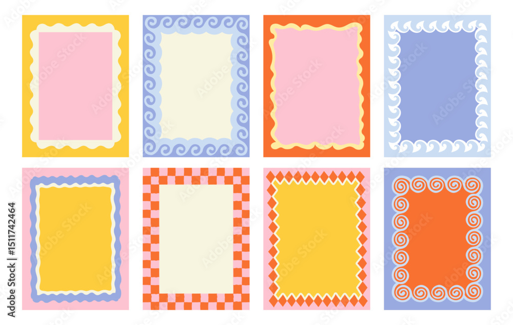 Leinwandbilder vector set of hand drawn cut out style frames and borders - abstract design elements for decoration 