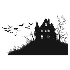 halloween castle vector illustration