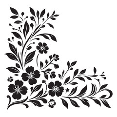 Floral Corner Vector Illustration for Decorative Projects and Designs