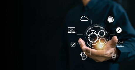 Digital Automation and Business Optimization Concept.  workflow development Business process...