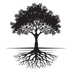 Silhouette Tree of Life Illustration Root System Vector Graphics