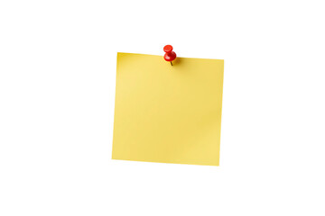 yellow sticky note with push pin