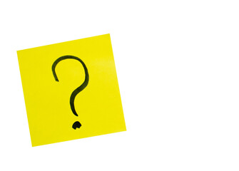question mark on yellow paper png
