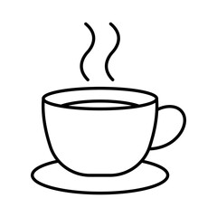 
Illustration of a black icon of a cup of tea or coffee on a white background