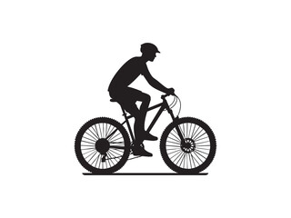 Naklejka premium Bicycle Silhouette at Sunset – Outdoor Adventure and Freedom Concept.