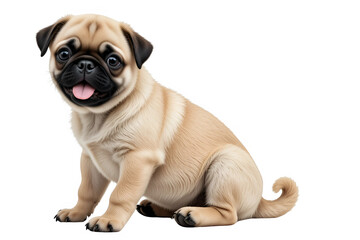 pug puppy isolated on white background