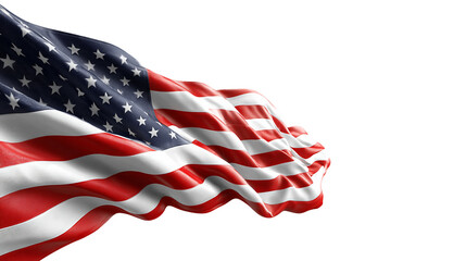 Waving American Flag on Transparent Background, PNG