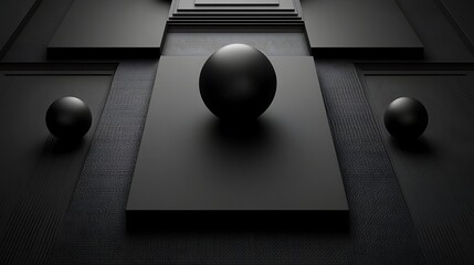 Abstract geometric shapes, dark and modern