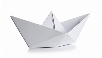 Paper boat made of paper isolated on white background 
