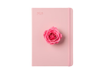 Pink Notebook with Delicate Rose Embellishment A Study in Minimalist Elegance
