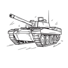 vector illustration of a tank