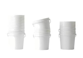 Stacked White Plastic Cups A Study in Cylindrical Forms