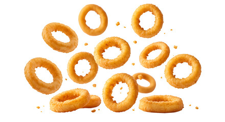 Onion rings isolated on PNG background.