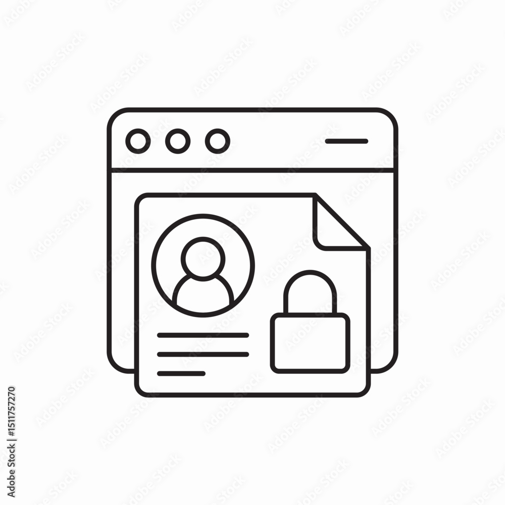 Poster browser user information icon vector sign