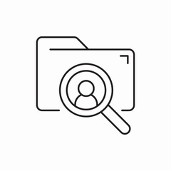 folder magnifier search person icon vector sign