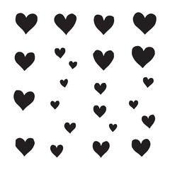 Various heart shaped vector icons design set