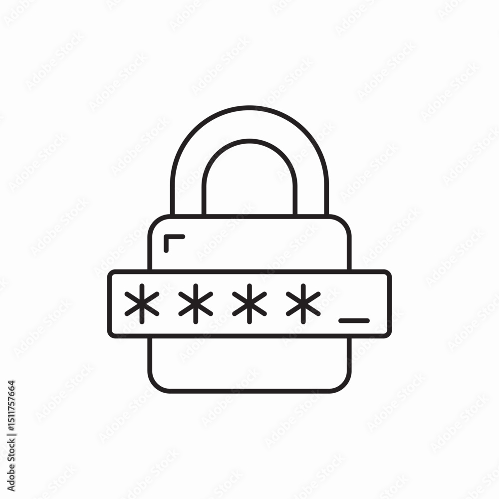 Aufkleber password encryption lock icon vector sign