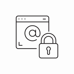 browser email security lock icon vector sign